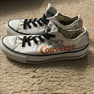 Converse All Stars Century Vintage Low Top 100th Orange Logo SZ 7